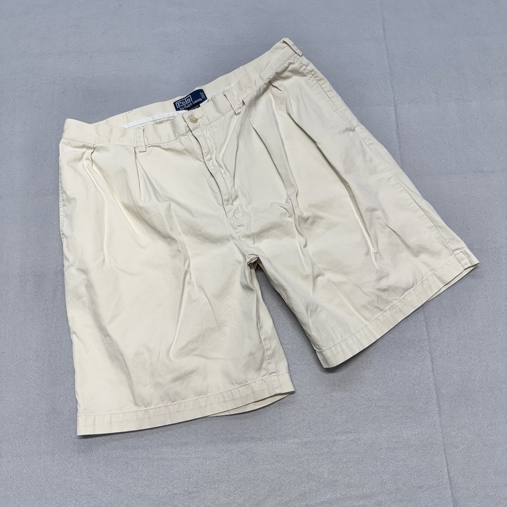 Y2K Polo Ralph Lauren Tyler Shorts Men's 38 Beige Golf Chino Cotton Classic